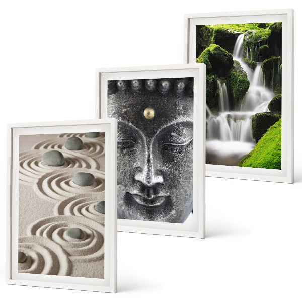 Composizione di quadri La pace delle pietre della cascata zen di Buda