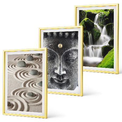 Composizione di quadri La pace delle pietre della cascata zen di Buda