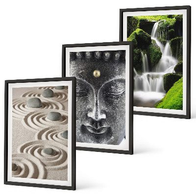 Composizione di quadri La pace delle pietre della cascata zen di Buda