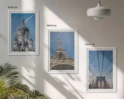 Set di quadri incorniciati con vedute di edifici di città di tutto il mondo