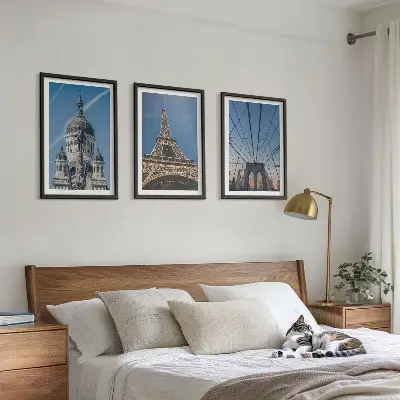 Set di quadri incorniciati con vedute di edifici di città di tutto il mondo