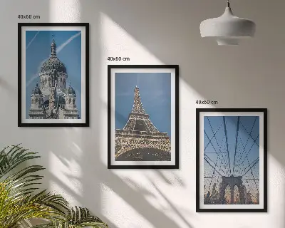 Set di quadri incorniciati con vedute di edifici di città di tutto il mondo