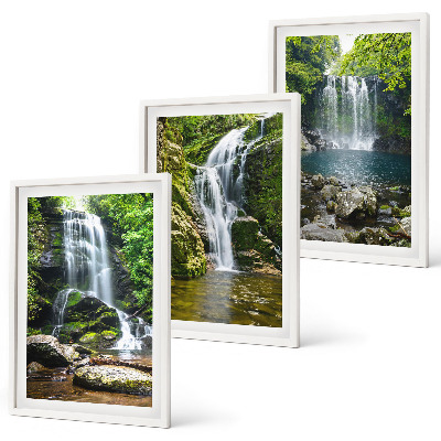 Set di quadri incorniciati Cascate e una vegetazione lussureggiante