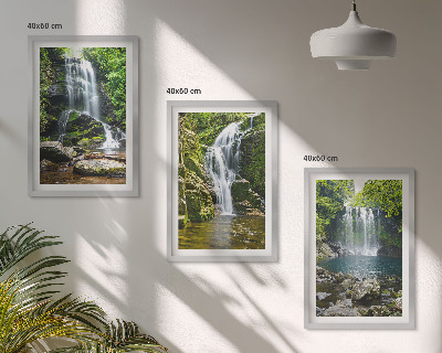 Set di quadri incorniciati Cascate e una vegetazione lussureggiante