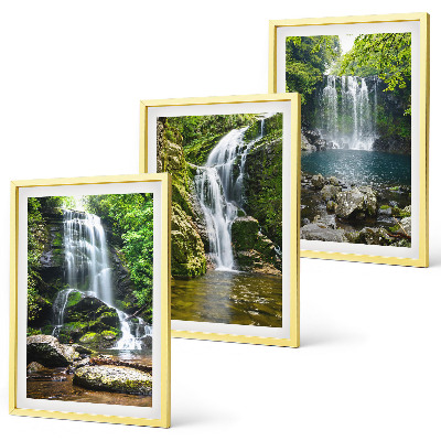 Set di quadri incorniciati Cascate e una vegetazione lussureggiante