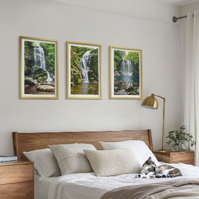 Set di quadri incorniciati Cascate e una vegetazione lussureggiante