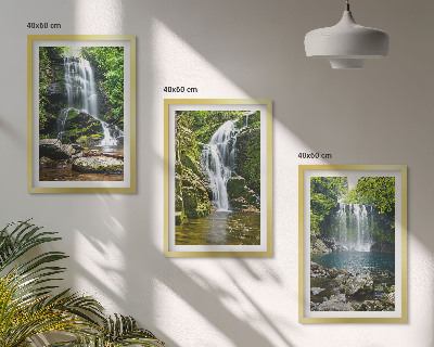 Set di quadri incorniciati Cascate e una vegetazione lussureggiante