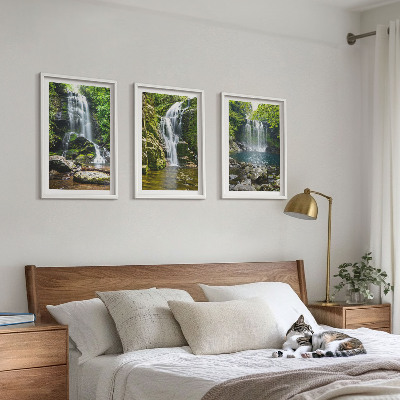 Set di quadri incorniciati Cascate e una vegetazione lussureggiante