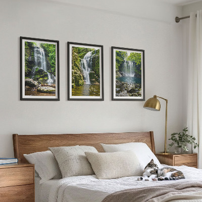 Set di quadri incorniciati Cascate e una vegetazione lussureggiante