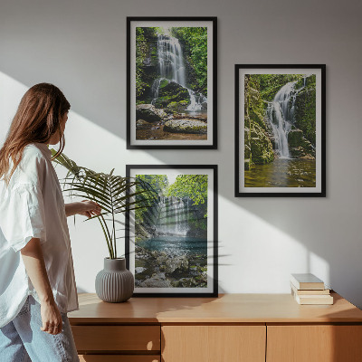 Set di quadri incorniciati Cascate e una vegetazione lussureggiante