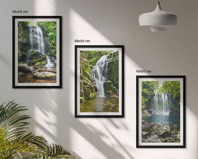 Set di quadri incorniciati Cascate e una vegetazione lussureggiante