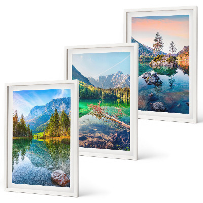 Set di quadri incorniciati paesaggio naturale dei laghi di montagna