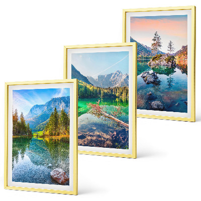 Set di quadri incorniciati paesaggio naturale dei laghi di montagna