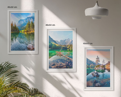 Set di quadri incorniciati paesaggio naturale dei laghi di montagna