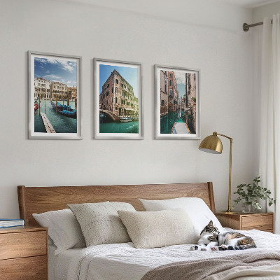 Set di 3 quadri architettura dei canali di Venezia