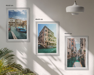 Set di 3 quadri architettura dei canali di Venezia