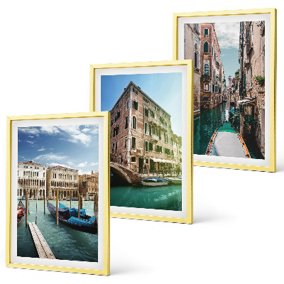 Set di 3 quadri architettura dei canali di Venezia