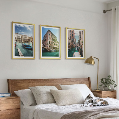 Set di 3 quadri architettura dei canali di Venezia