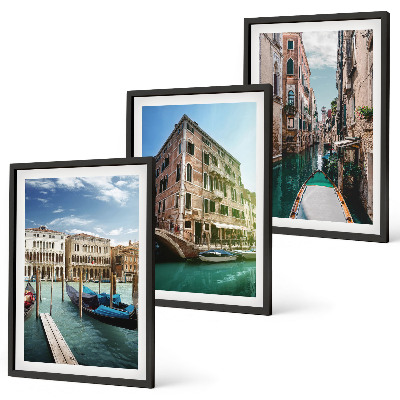 Set di 3 quadri architettura dei canali di Venezia