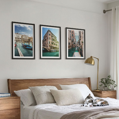 Set di 3 quadri architettura dei canali di Venezia