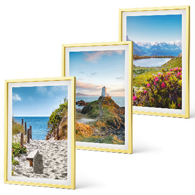 Set di quadri incorniciati Spiaggia, faro, montagne, fiori