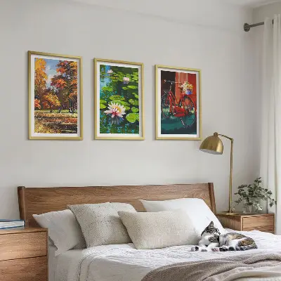 Set di quadri incorniciati motivo Colori autunnali, terrazza dei gigli