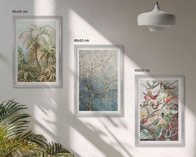 Set di quadri incorniciati Piante tropicali uccelli natura