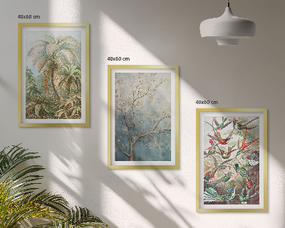 Set di quadri incorniciati Piante tropicali uccelli natura
