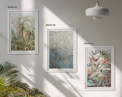 Set di quadri incorniciati Piante tropicali uccelli natura