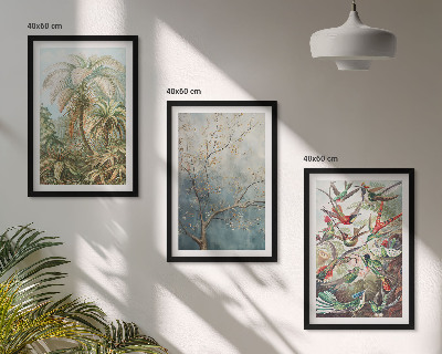 Set di quadri incorniciati Piante tropicali uccelli natura
