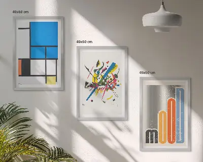 Composizione di quadri con motivi geometrici di stile moderno