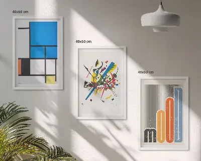 Composizione di quadri con motivi geometrici di stile moderno
