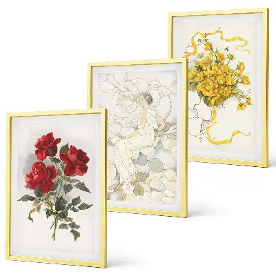 Set di quadri incorniciati con stampa di rose rosse e bianche
