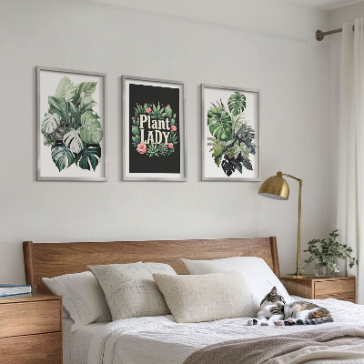 Set di 3 quadri Piante tropicali Signora delle piante