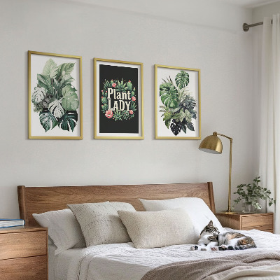 Set di 3 quadri Piante tropicali Signora delle piante