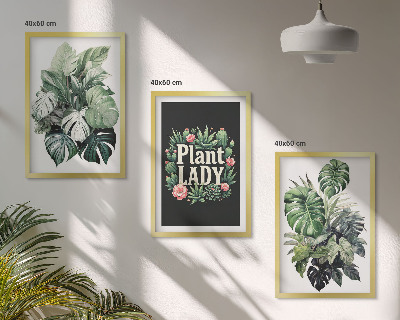 Set di 3 quadri Piante tropicali Signora delle piante