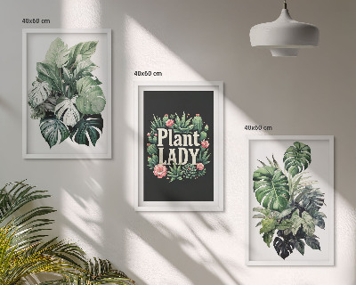 Set di 3 quadri Piante tropicali Signora delle piante