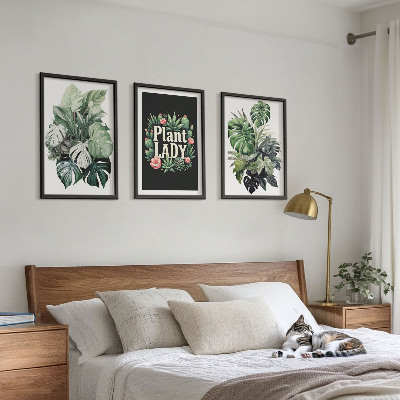 Set di 3 quadri Piante tropicali Signora delle piante
