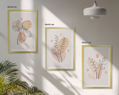 Composizione di quadri Disegni di piante dai colori pastello