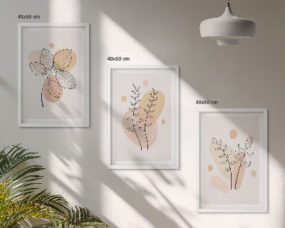 Composizione di quadri Disegni di piante dai colori pastello
