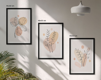 Composizione di quadri Disegni di piante dai colori pastello