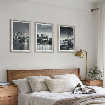 Set di quadri incorniciati Ponti, architettura urbana, grigio