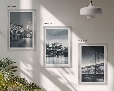 Set di quadri incorniciati Ponti, architettura urbana, grigio