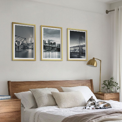 Set di quadri incorniciati Ponti, architettura urbana, grigio