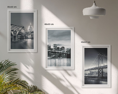 Set di quadri incorniciati Ponti, architettura urbana, grigio
