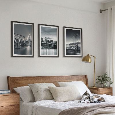 Set di quadri incorniciati Ponti, architettura urbana, grigio