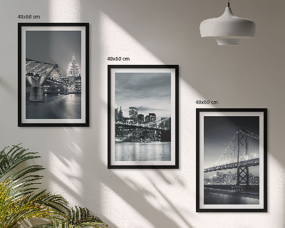 Set di quadri incorniciati Ponti, architettura urbana, grigio