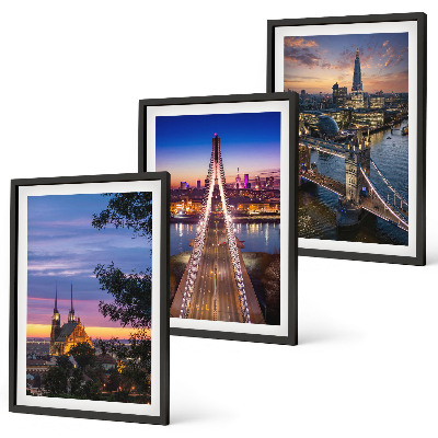 Set di quadri incorniciati Panorami di ponti e tramonti