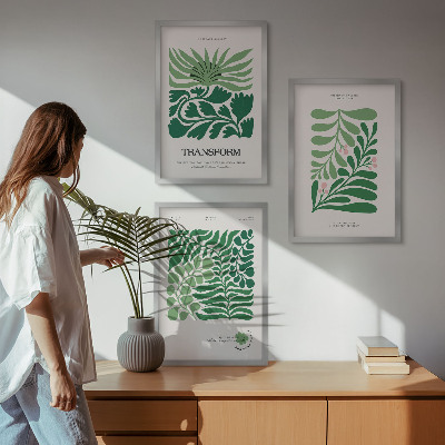 Composizione di quadri Forme di piante a foglia verde