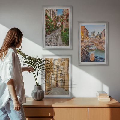 Set di quadri incorniciati Le affascinanti vie della fontana